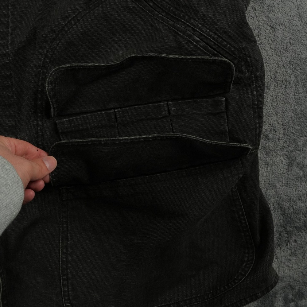 VTG Polo Ralph Lauren Chore Jacket Mens XL Black Canvas Corduroy Trim Utility - Picture 4 of 13